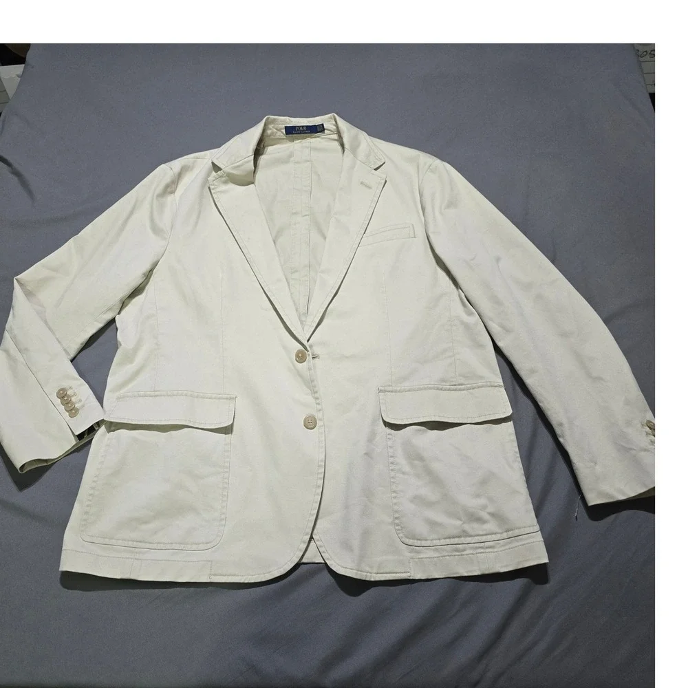 Polo Ralph Lauren Blazer Mens XXL Tan Cotton Blend Stretch Chino Sport Coat